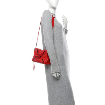 BALENCIAGA Agneau Arena Classic Hardware Mini City Vermillon Red