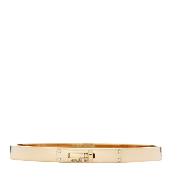 HERMES 18K Yellow Gold Diamond PM Kelly Bracelet LG