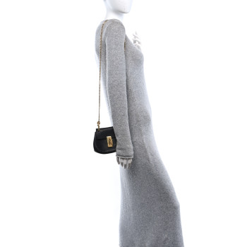 CHLOE Grained Lambskin Nano Drew Shoulder Bag Black