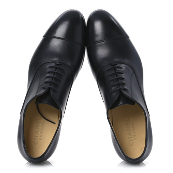 CHANEL Smooth Calfskin Mens Loafers 42 Black