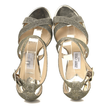 JIMMY CHOO Metallic Lottie Sandals 38.5 Gold