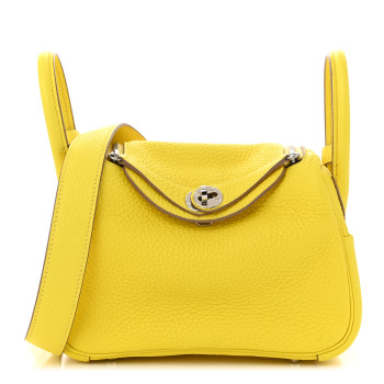 HERMES Taurillon Clemence Mini Lindy 20 Lime