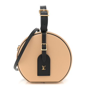 LOUIS VUITTON Calfskin Petite Boite Chapeau Black Beige