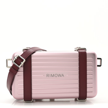 CHRISTIAN DIOR X RIMOWA Aluminum Personal Clutch On Strap Rose