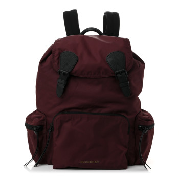 BURBERRY Nylon Medium Rucksack Backpack Burgundy Red