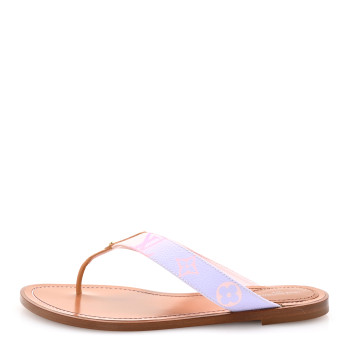 LOUIS VUITTON Monogram Sunny Flat Thong Sandals 40 Rose Clair Pink