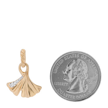 DAVID YURMAN 18K Yellow Gold Diamond Gingko Amulet Pendant