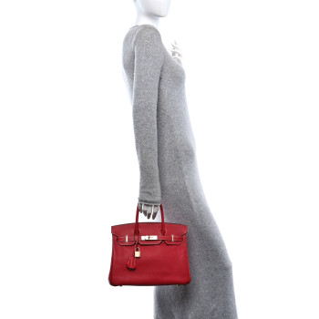 HERMES Epsom Candy Birkin 30 Rouge Casaque Bleu Thalassa