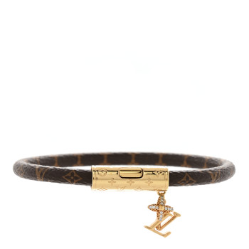 LOUIS VUITTON Monogram Crystal LV Push Bracelet 17