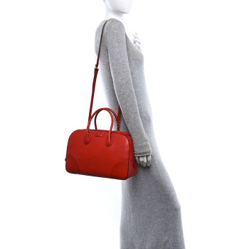 GUCCI Bright Diamante Top Handle Bag Red