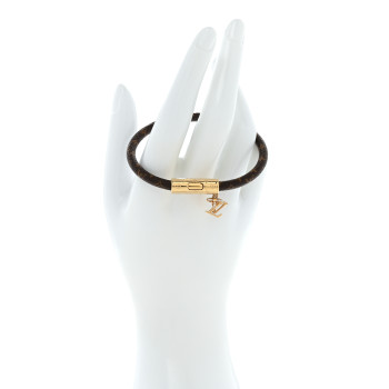 LOUIS VUITTON Monogram Crystal LV Push Bracelet 17