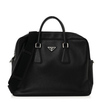 PRADA Saffiano Travel Briefcase Black