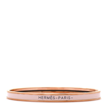 HERMES Enamel Extra Narrow Uni Bracelet 65 Rose Cadeur