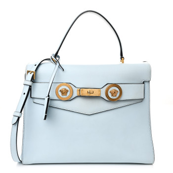 VERSACE Calfskin Icon Handbag Light Blue