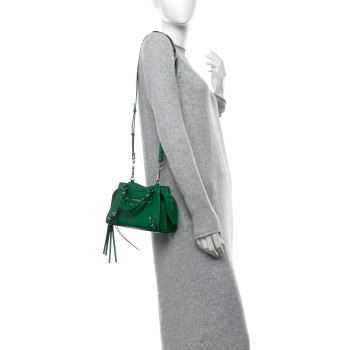 BALENCIAGA Smooth Calfskin Neo Classic Silver Hardware Mini City Grass Green