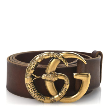 GUCCI Faded Calfskin Snake Double G 40mm Belt 90 36 Cuir