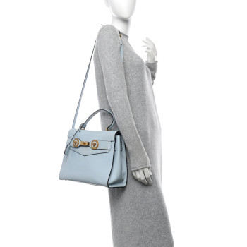 VERSACE Calfskin Icon Handbag Light Blue