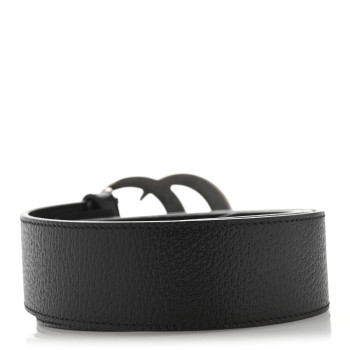 GUCCI Textured Calfskin Double G 40mm Belt 90 36 Black