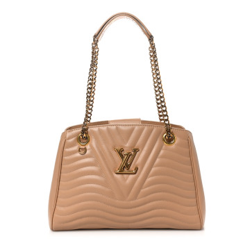 LOUIS VUITTON Calfskin New Wave Chain Tote Noisette