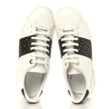 LOUIS VUITTON Monogram Stud Front Row Sneaker 40 White