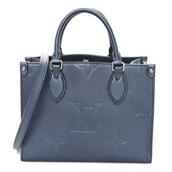 LOUIS VUITTON Metallic Empreinte Monogram Giant Onthego PM Navy Nacre