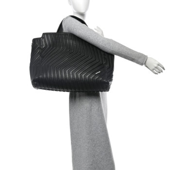 BALENCIAGA Grained Calfskin Embossed Large Car East West Tote Black