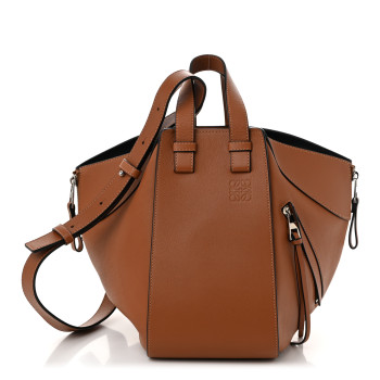 LOEWE Grained Calfskin Small Hammock Shoulder Bag Tan