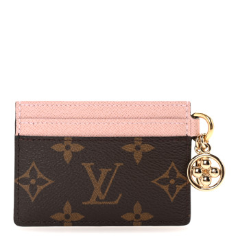 LOUIS VUITTON Monogram LV Charms Card Holder Rose Ballerine