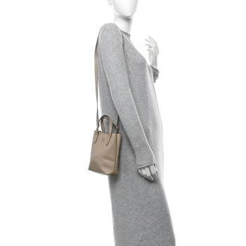 SALVATORE FERRAGAMO Tumbled Calfskin Gancini Mini Bag Beige