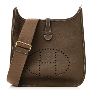 HERMES Taurillon Clemence Evelyne III PM  Etoupe