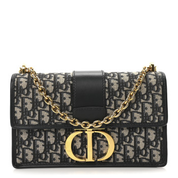 CHRISTIAN DIOR Oblique 30 Montaigne Flap Bag Blue