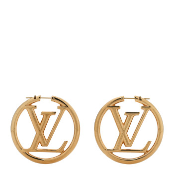 LOUIS VUITTON Metal Louise Hoop Earrings Gold