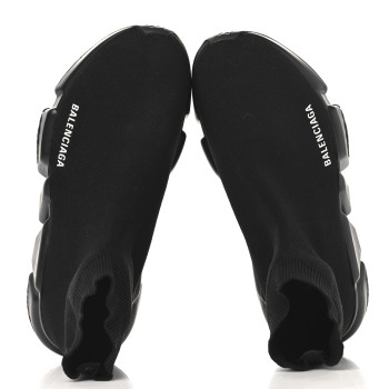 BALENCIAGA Neoprene Knit Womens Speed Sneakers 39 Black White