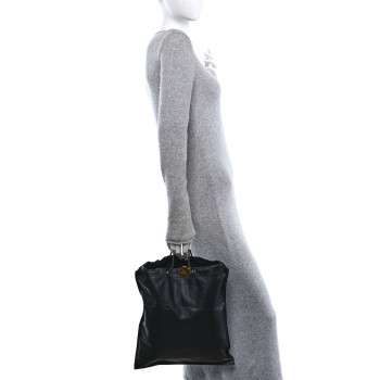 TOM FORD Calfskin Flat Drawstring Tote Black