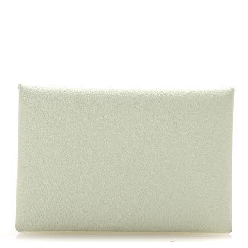 HERMES Chevre Mysore Verso Calvi Card Case Vert Fizz Bleu Zephyr