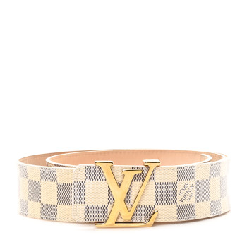 LOUIS VUITTON Damier Azur 40mm LV Initiales Belt 95 38