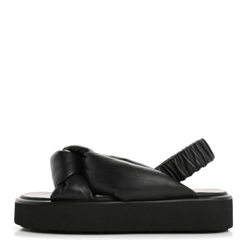 MIU MIU Padded Nappa Flatform Sandals 35 Black