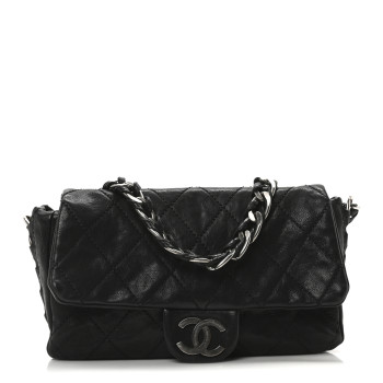 CHANEL Calfskin Quilted Medium Modern Chain Flap Black