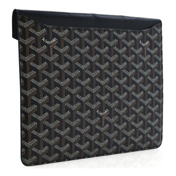 GOYARD Goyardine Commando Envelope 2 Flat Large Pouch Black