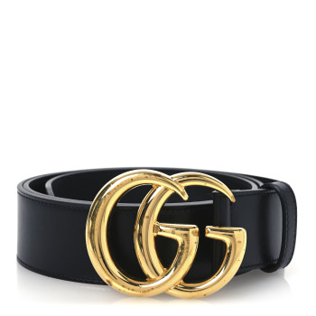 GUCCI Calfskin Double G 40mm Belt 100 40 Black
