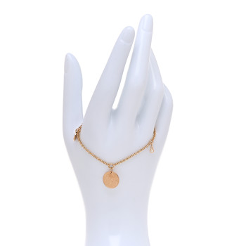 HERMES 18K Rose Gold Diamond PM Ex-Libris Bracelet SH