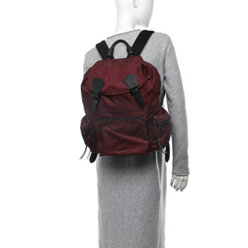 BURBERRY Nylon Medium Rucksack Backpack Burgundy Red