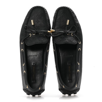 LOUIS VUITTON Empreinte Gloria Loafers 37 Black