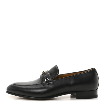 GUCCI Lambskin Mens Interlocking G Loafers 10 Black