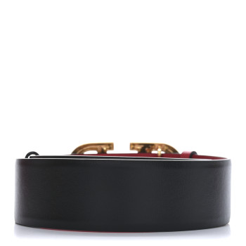 VALENTINO GARAVANI Glossy Calfskin VLogo Reversible 40mm Belt 65 26 Black Rouge Pur