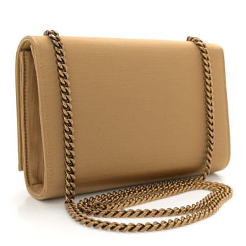 SAINT LAURENT Satin Small Classic Monogram Kate Tassel Satchel Sahara Beige