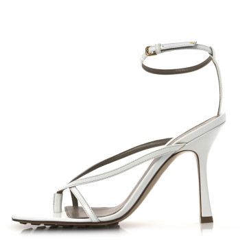 BOTTEGA VENETA Lambskin Stretch Multi Strap 90mm Sandals 39.5 Optic White