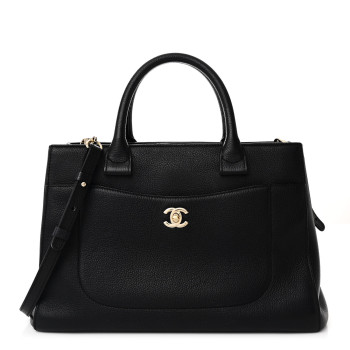 CHANEL Grained Calfskin Small Neo Executive Shopper Tote  Black