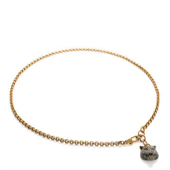 GUCCI Metal Crystal Thiara Chain Belt Aged Gold