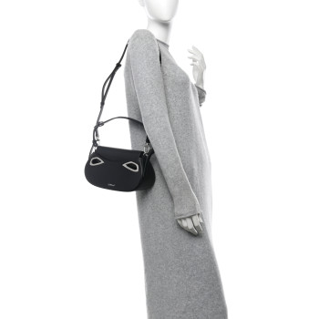 OFF-WHITE Calfskin Clam Shoulder Bag Black